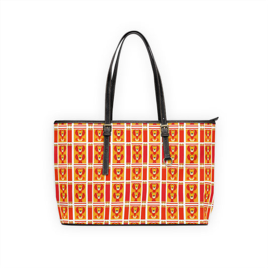 Leather Shoulder Bag, Leo, Zodiac v1, Shapes Pattern