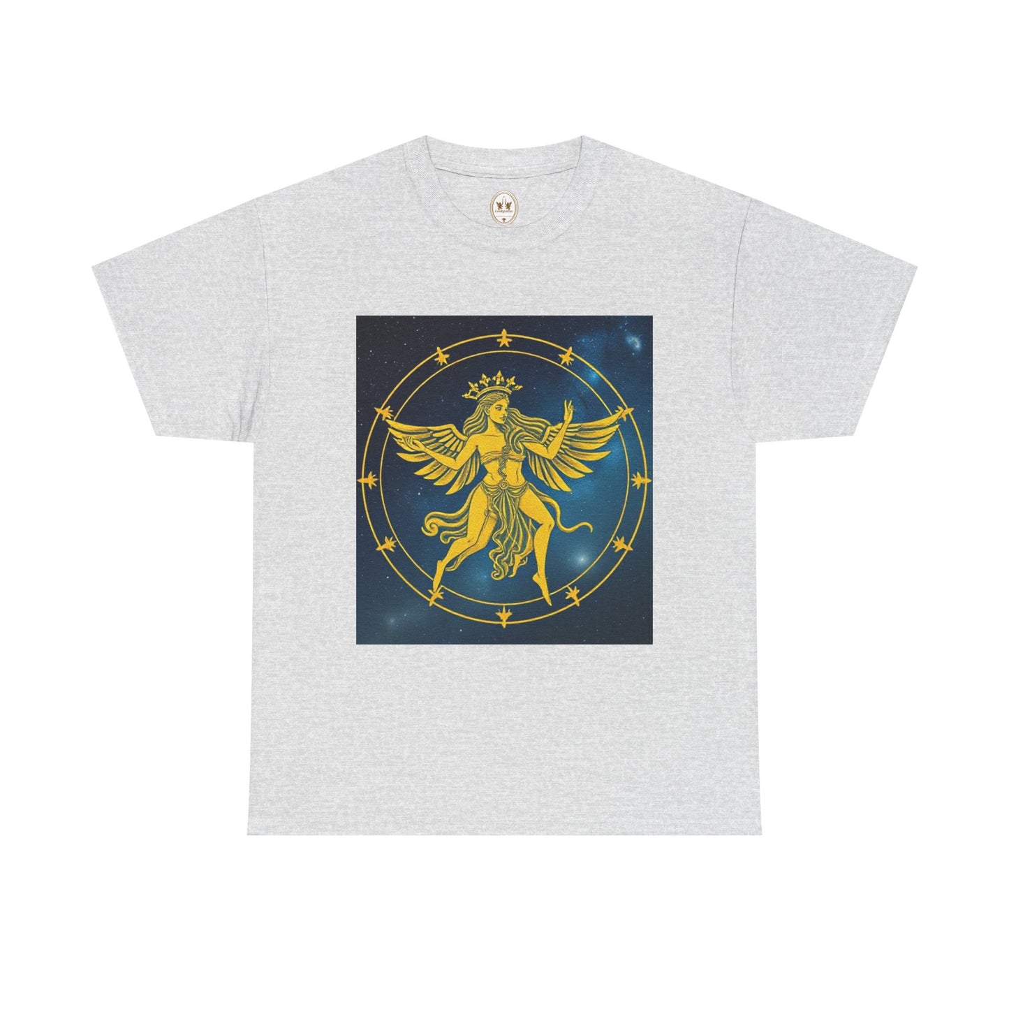 Unisex Heavy Cotton T-Shirt, Twin Angel v3, Gemini Zodiac Design