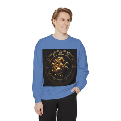 Garment-Dyed Sweatshirt, Unisex, Space Animal Design v1, Virgo