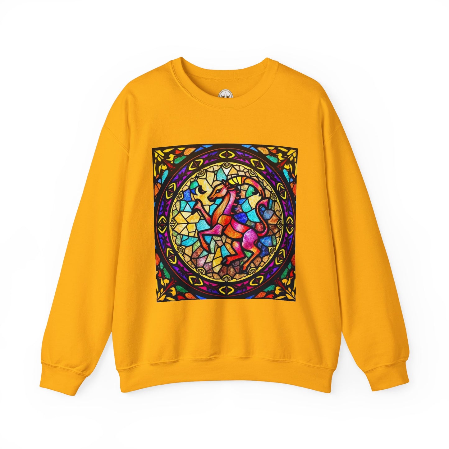 Unisex Heavy Blend™ Crewneck Sweatshirt, Glass, Aries Zodiac Design