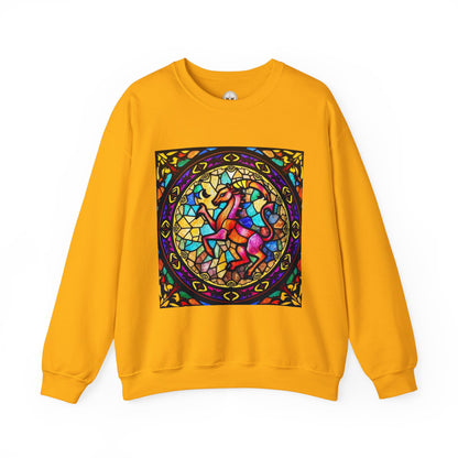 Unisex Heavy Blend™ Crewneck Sweatshirt, Glass, Aries Zodiac Design