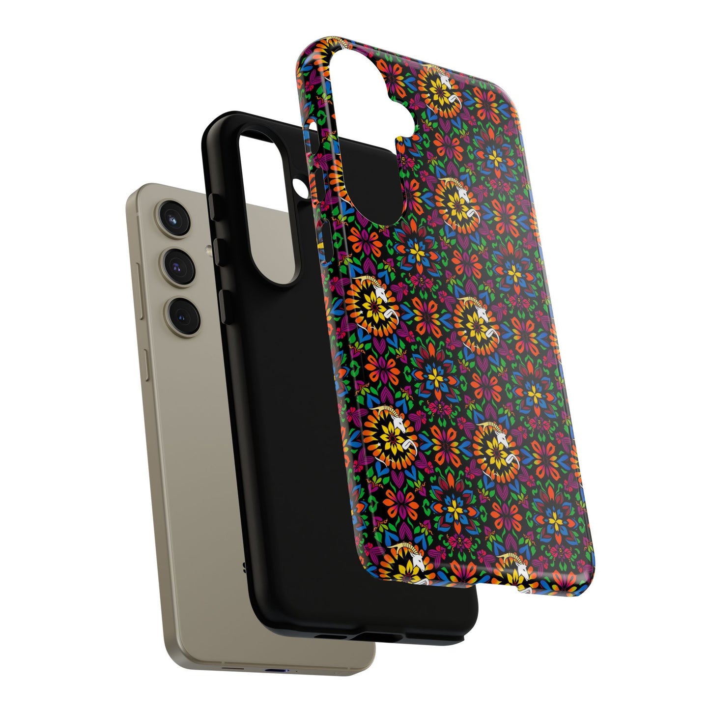 Tough Cases, Capricorn, Zodiac v2, Flower Pattern
