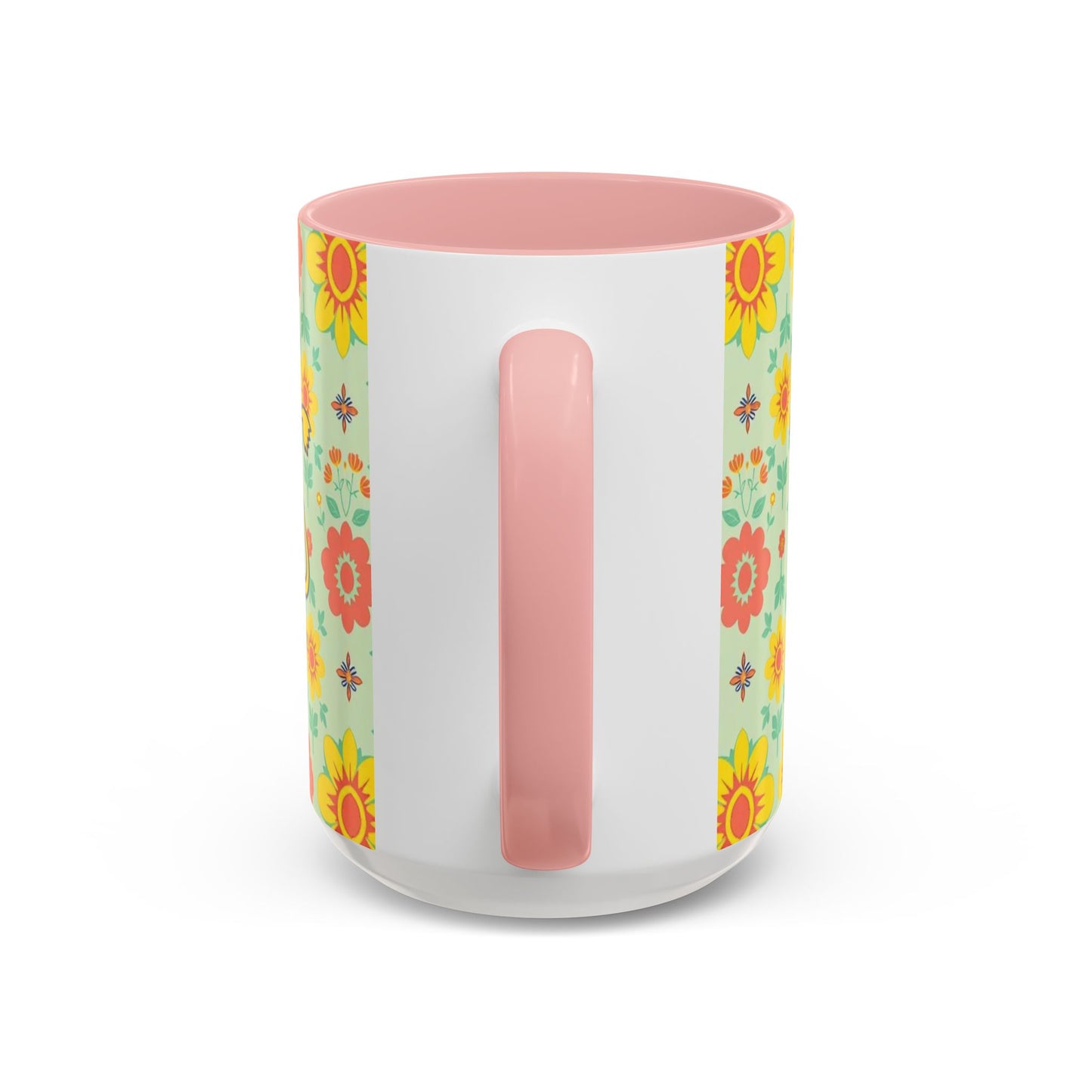 Accent Coffee Mug, Leo, Zodiac v2, Flower Pattern, (11, 15oz)