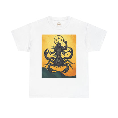 Unisex Heavy Cotton T-Shirt, Scorpion King, Print Art v1, Scorpio Zodiac Design