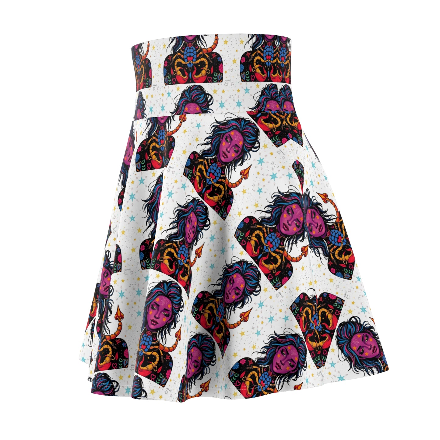 Women's Skater Skirt, (AOP), Scorpio, Zodiac v2, Sexy Pattern