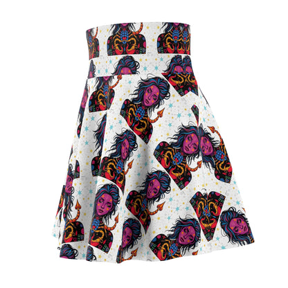 Women's Skater Skirt, (AOP), Scorpio, Zodiac v2, Sexy Pattern
