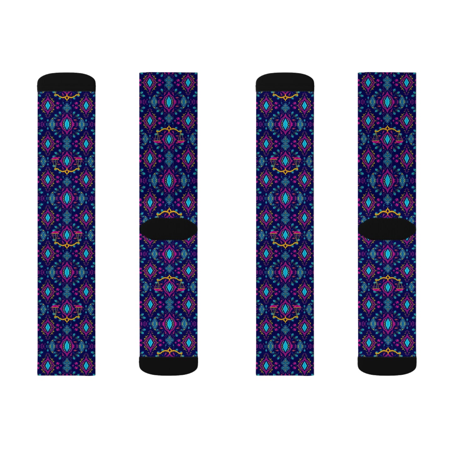 Sublimation Socks, Libra, Zodiac v2, Jewel Pattern
