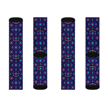 Sublimation Socks, Libra, Zodiac v2, Jewel Pattern