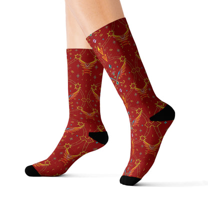 Sublimation Socks, Sagittarius, Zodiac v1, Jewel Pattern