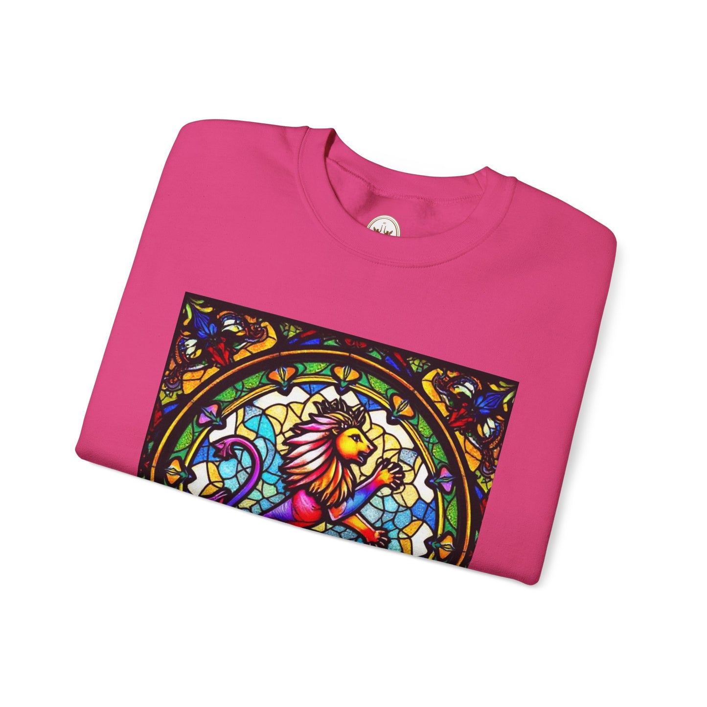 Unisex Heavy Blend™ Crewneck Sweatshirt, Glass, Leo Zodiac Design