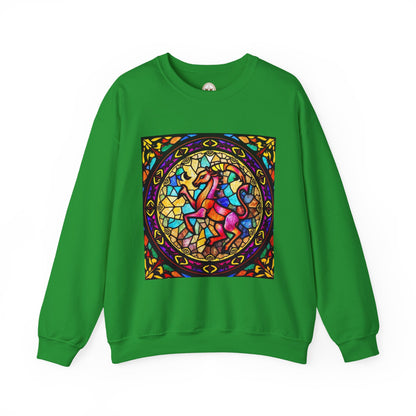 Unisex Heavy Blend™ Crewneck Sweatshirt, Glass, Aries Zodiac Design