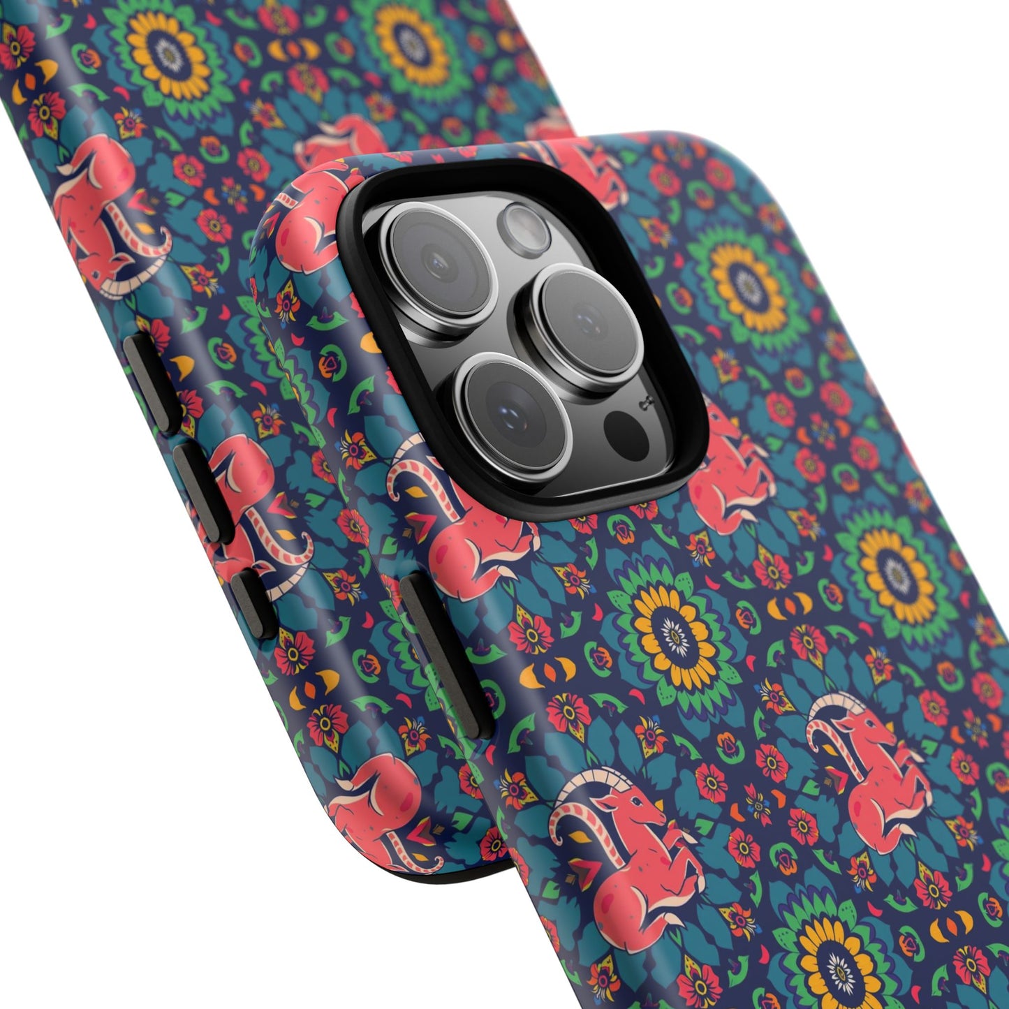 Tough Cases, Capricorn, Zodiac v1, Flower Pattern
