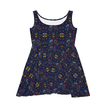 Women's Skater Dress, AOP, Zodiac, Gemini, Pattern