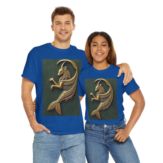 Unisex Heavy Cotton T-Shirt, Capricorn Animal. Symbol, Zodiac Design