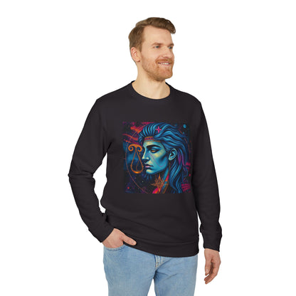 Adidas, Unisex Fleece Crewneck Sweatshirt, Libra, Pop Art, Zodiac