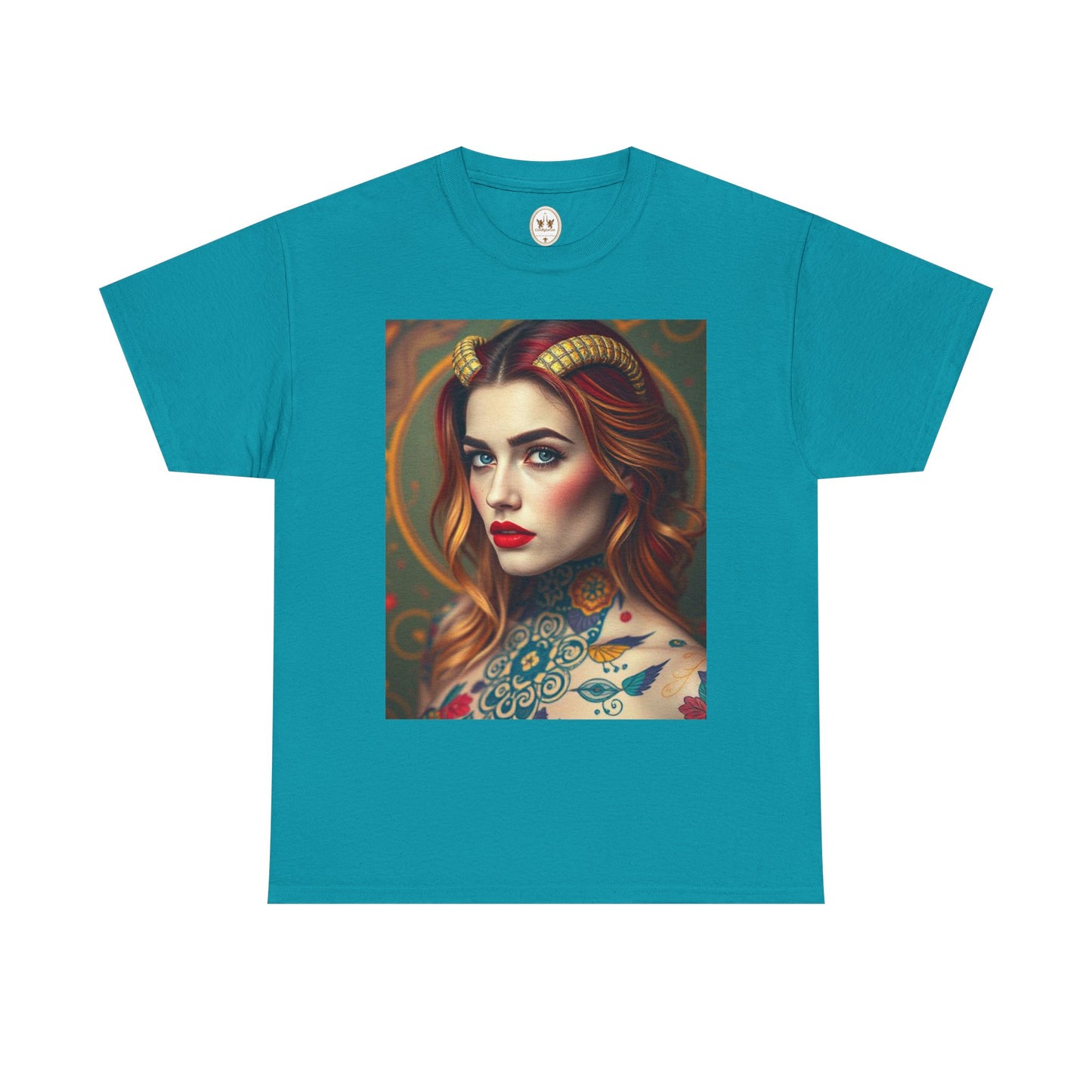 Unisex Heavy Cotton T-Shirt, Capricorn, Zodiac v3, Sexy Art