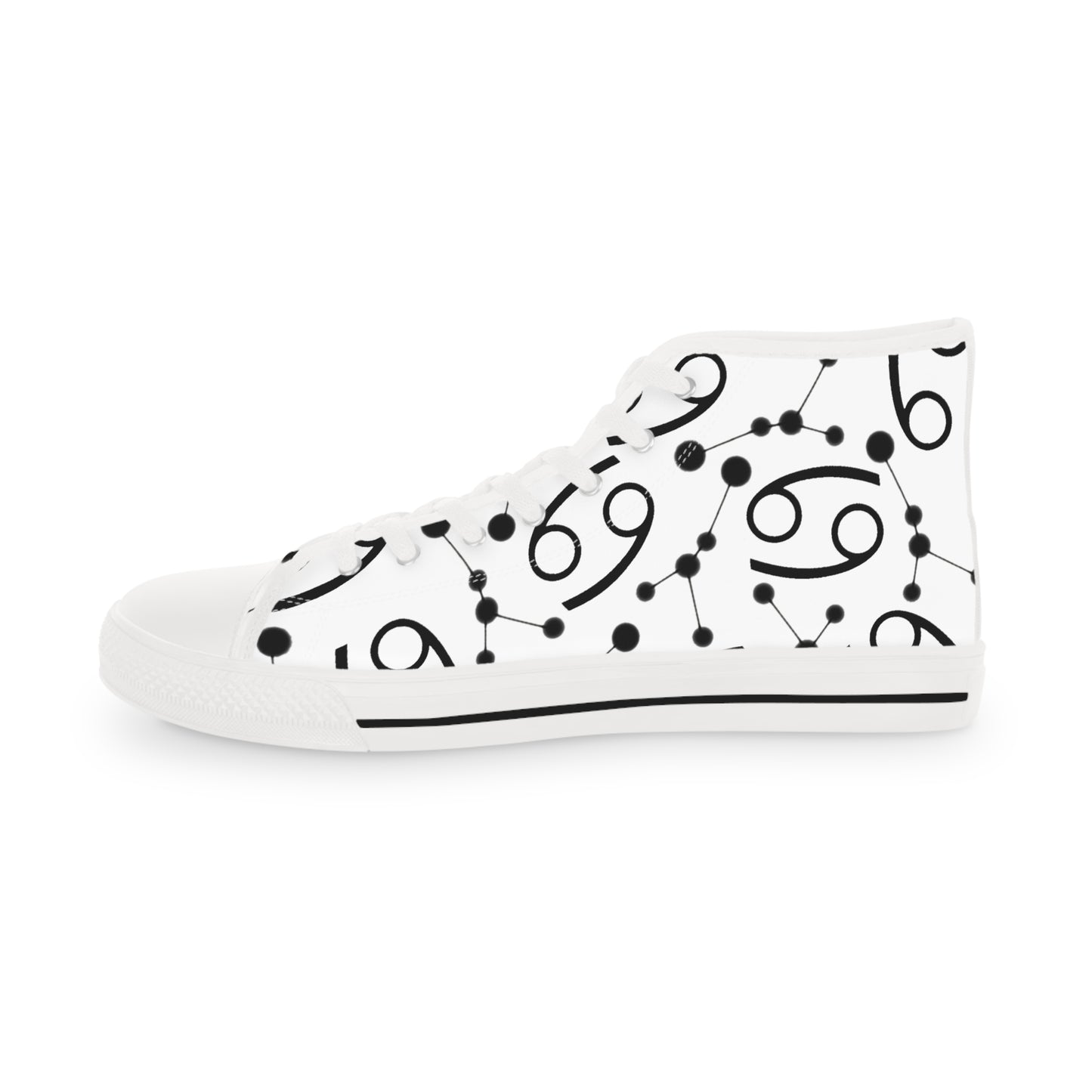 Men's High Top Sneakers, Breathable polyester canvas, Cancer Zodiac Design