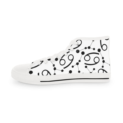 Men's High Top Sneakers, Breathable polyester canvas, Cancer Zodiac Design