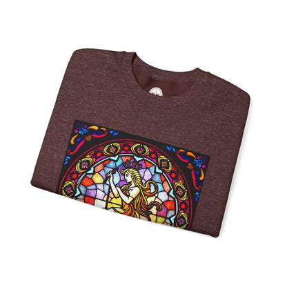 Unisex Heavy Blend™ Crewneck Sweatshirt, Glass, Virgo Zodiac Design
