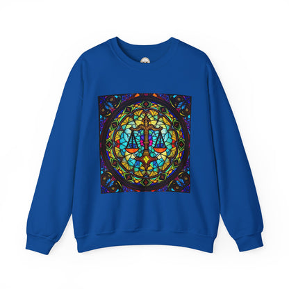 Unisex Heavy Blend™ Crewneck Sweatshirt, Glass, Libra Zodiac Design