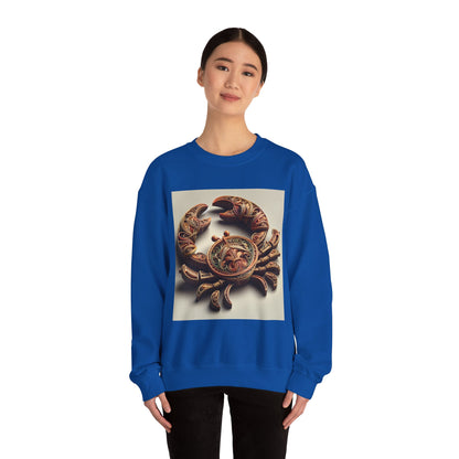 Unisex Heavy Blend™ Crewneck Sweatshirt, Crab Artifact, Cancer Zodiac Design
