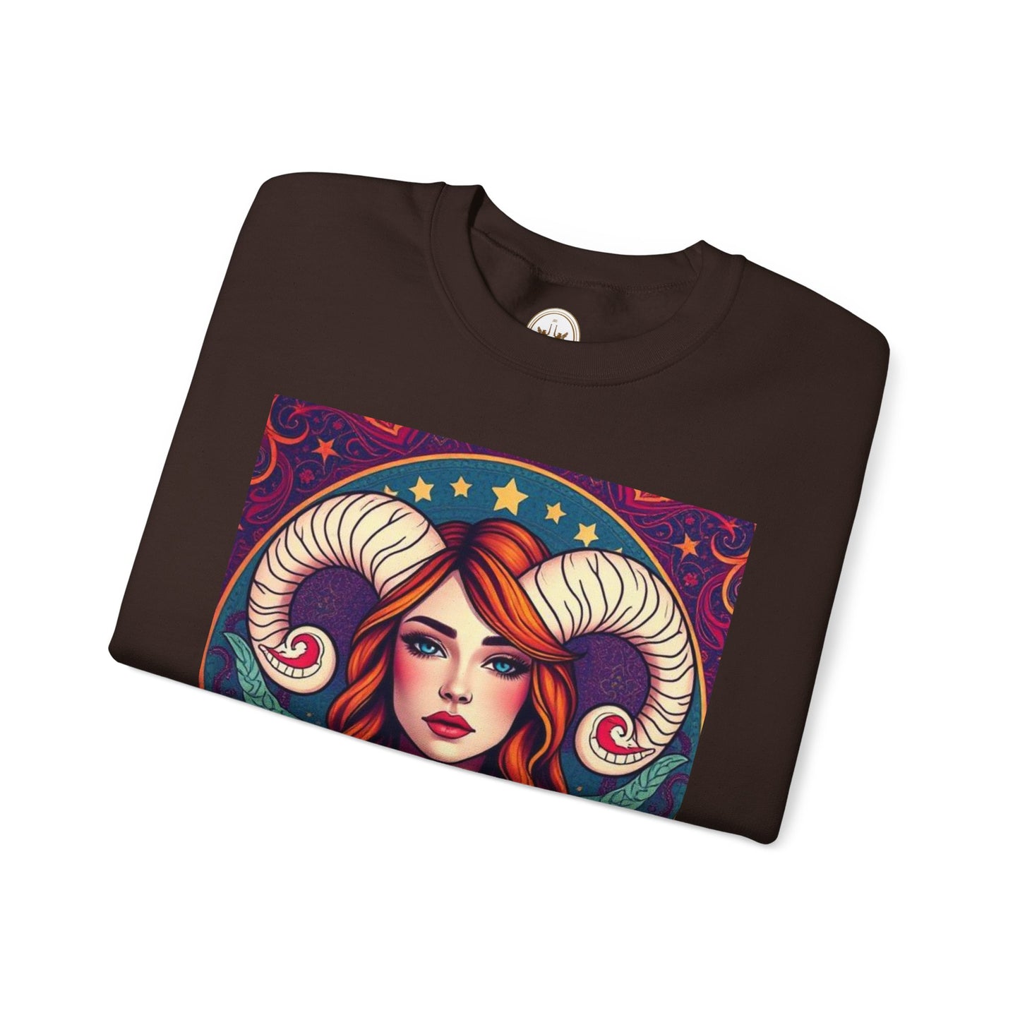 Unisex Heavy Blend™ Crewneck Sweatshirt, Aries, Zodiac v1, Sexy Pattern