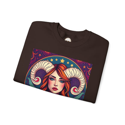 Unisex Heavy Blend™ Crewneck Sweatshirt, Aries, Zodiac v1, Sexy Pattern