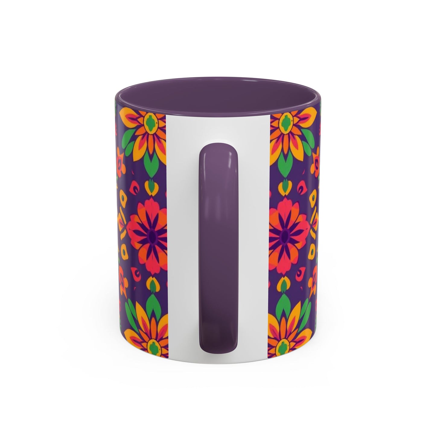 Accent Coffee Mug, Aquarius, Zodiac v2, Flower Pattern, (11, 15oz)