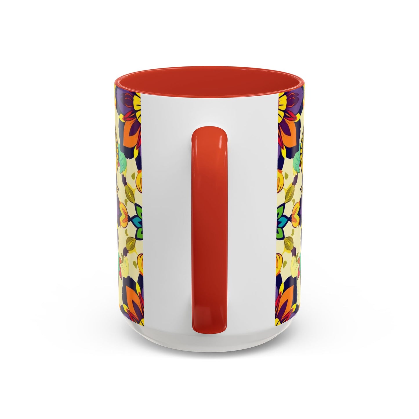 Accent Coffee Mug, Taurus, Zodiac v3. Flower Pattern, (11, 15oz)