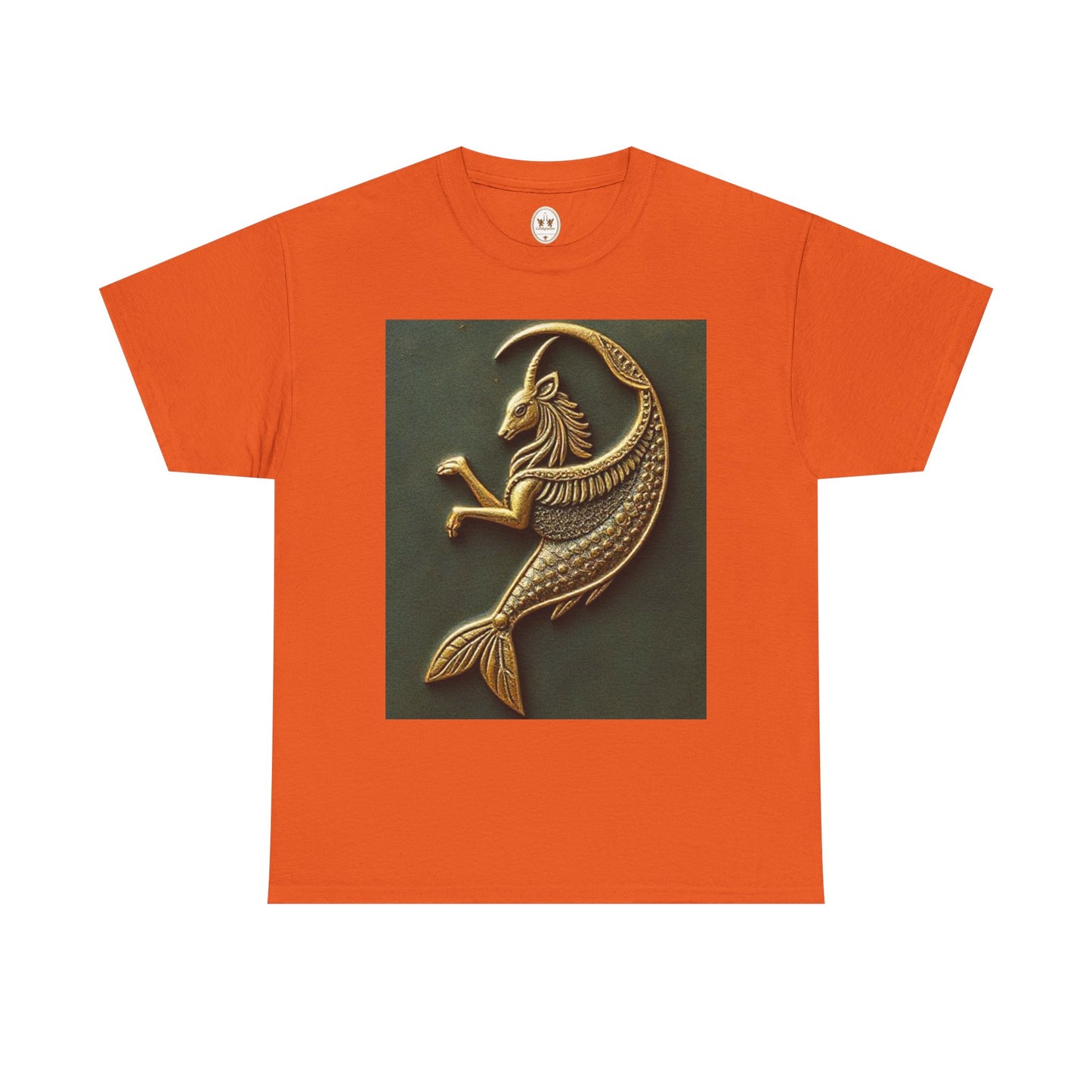 Unisex Heavy Cotton T-Shirt, Capricorn Animal v1, Symbol, Zodiac Design