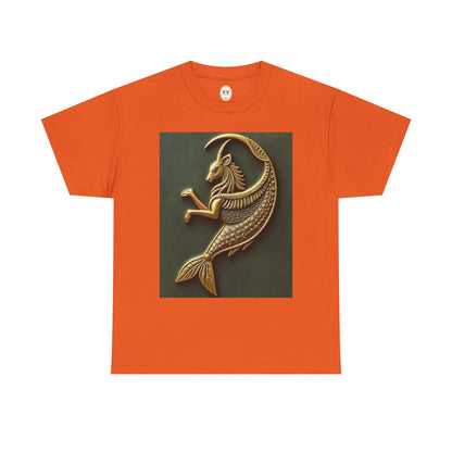 Unisex Heavy Cotton T-Shirt, Capricorn Animal v1, Symbol, Zodiac Design