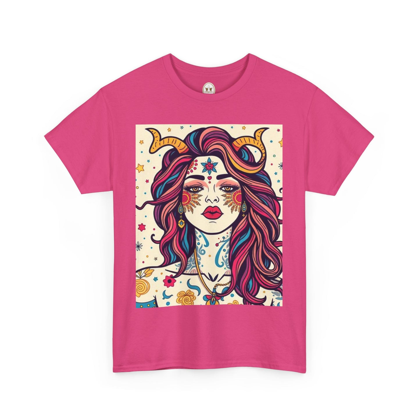 Unisex Heavy Cotton T-Shirt, Virgo, Zodiac v3, Sexy Art