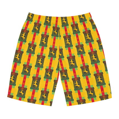 Men's Board Shorts, (AOP), Capricorn, Zodiac v1, Shape Pattern