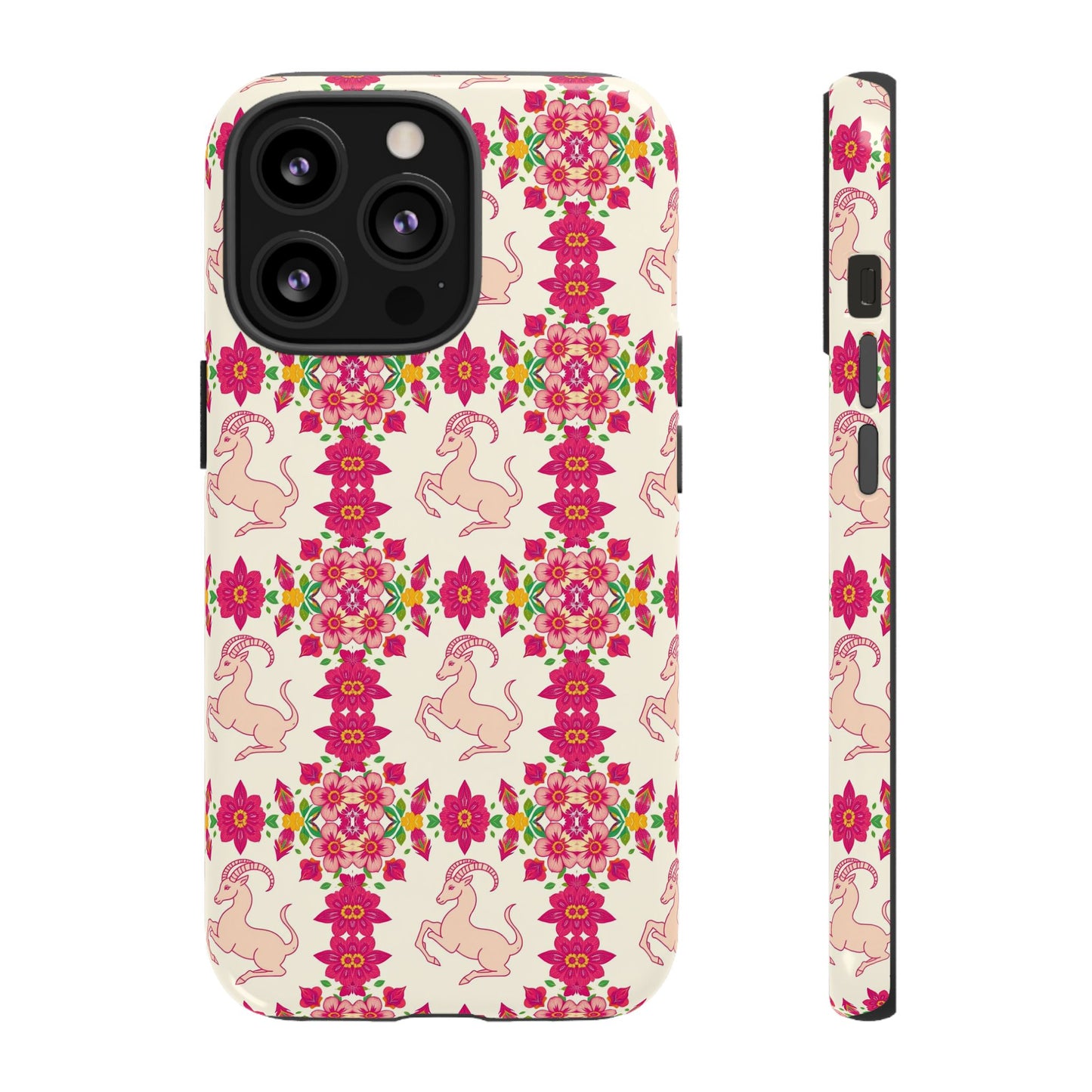 Tough Cases, Capricorn, Zodiac v3, Flower Pattern