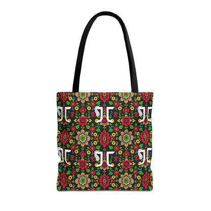 Tote Bag, (AOP), Gemini, Zodiac, Flower Pattern