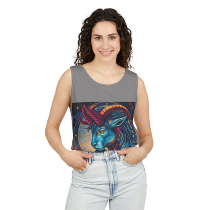 Unisex Garment-Dyed, Tank Top, Capricorn, Pop Art, 100% US cotton
