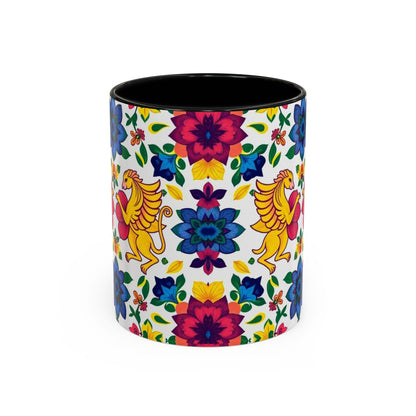 Accent Coffee Mug, Gemini, Zodiac, Flower Pattern, (11, 15oz)