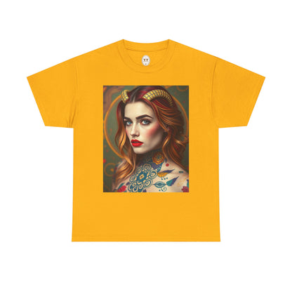 Unisex Heavy Cotton T-Shirt, Capricorn, Zodiac v3, Sexy Art
