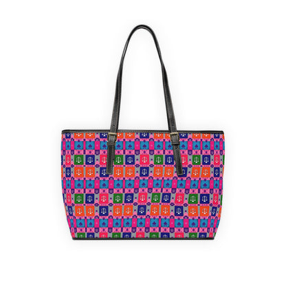 Leather Shoulder Bag, Libra, Zodiac, Shapes Pattern