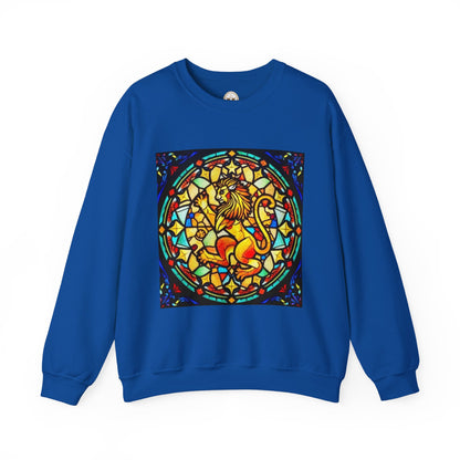 Unisex Heavy Blend™ Crewneck Sweatshirt, Glass 1, Leo Zodiac Design