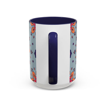 Accent Coffee Mug, Sagittarius, Zodiac v3. Flower Pattern, (11, 15oz)