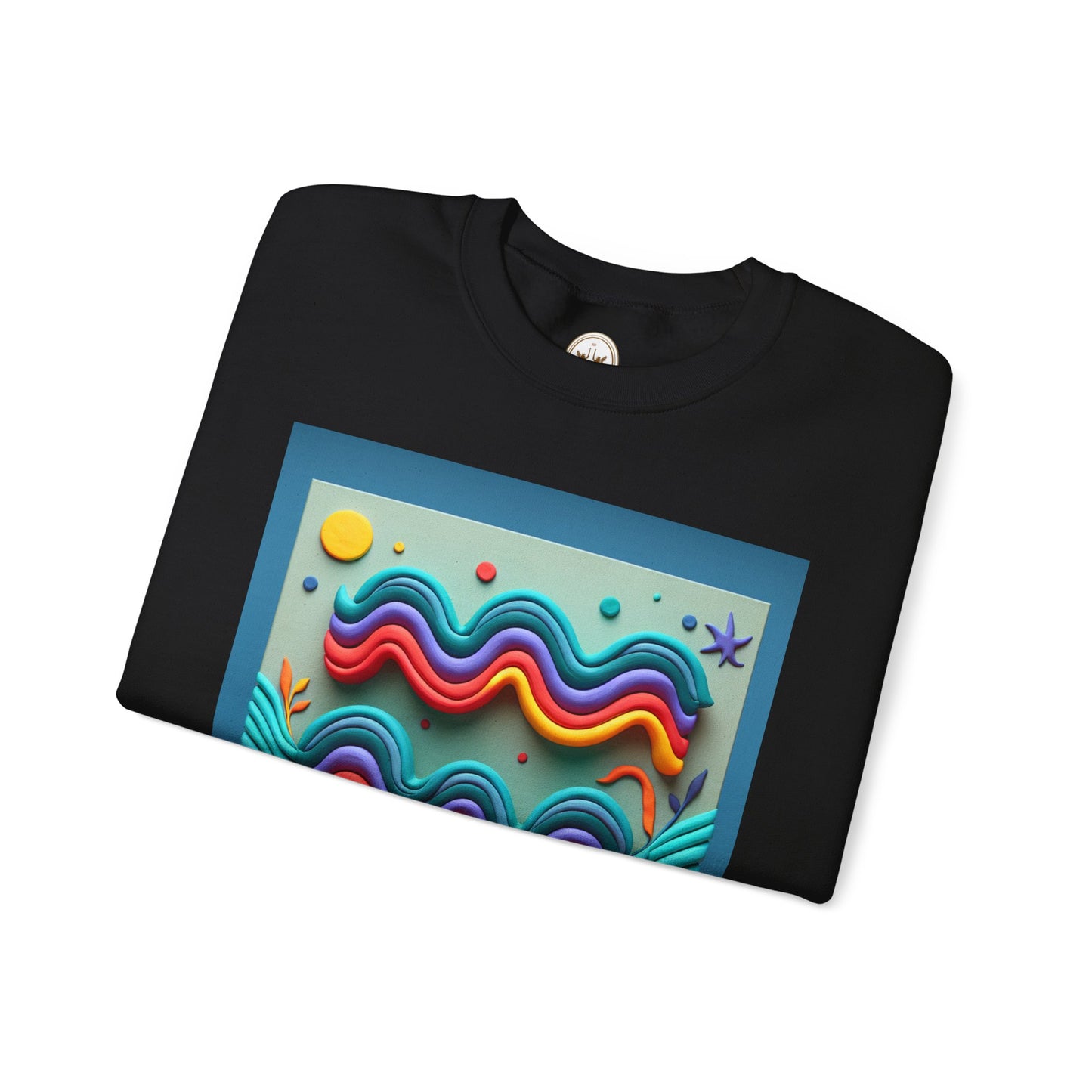 Unisex Heavy Blend™ Crewneck Sweatshirt, Water Painting, Aquarius Zodiac Design