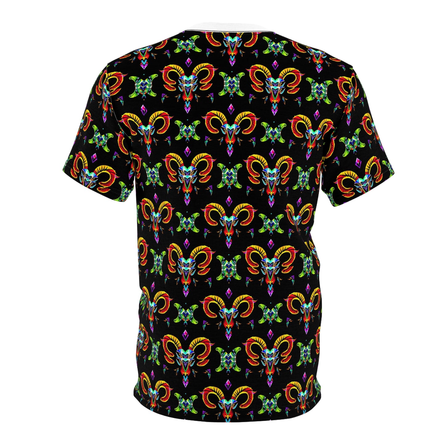 Unisex Cut & Sew T-Shirt, (AOP), Aries, Zodiac, Jewels Pattern