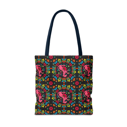 Tote Bag, (AOP), Virgo, Zodiac v6, Flower Pattern