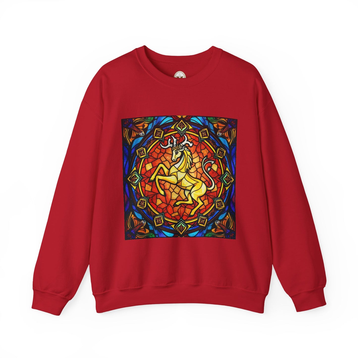 Unisex Heavy Blend™ Crewneck Sweatshirt, Glass 1, Capricorn Zodiac Design