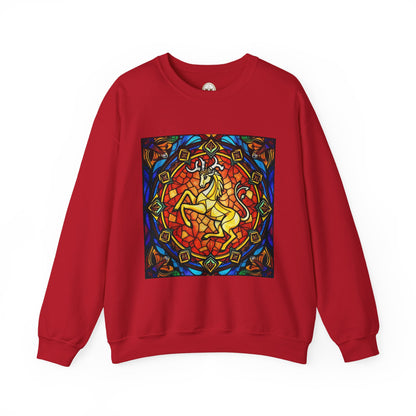 Unisex Heavy Blend™ Crewneck Sweatshirt, Glass 1, Capricorn Zodiac Design