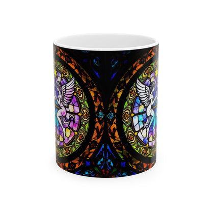 Ceramic Mug, (11oz, 15oz), Ceramic Coffee Mug, AOP, Glass Design, Gemini Zodiac