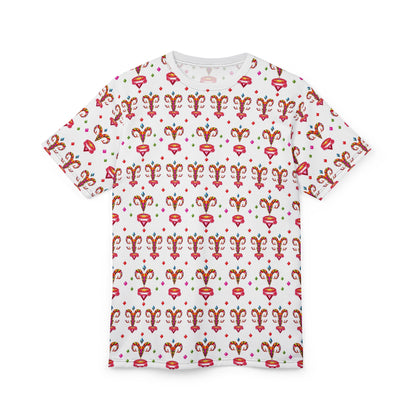 Unisex Cut & Sew T-Shirt, (AOP), Aries, Zodiac v1, Jewels Pattern