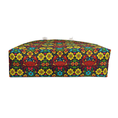 Weekender Bag, Cancer, Zodiac v3, Flower Pattern