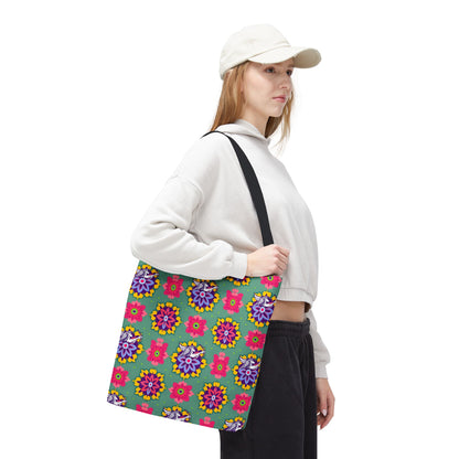 Tote Bag, (AOP), Sagittarius, Zodiac v4, Flower Pattern
